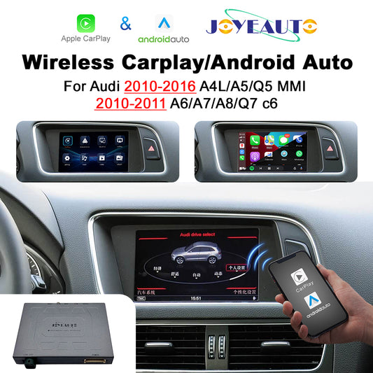 JoyeAuto wireless CarPlay and Android Auto interface for 2010–2016 Audi A4L, A5 and Q5 or 2010–2011 A6, A7, A8 and Q7