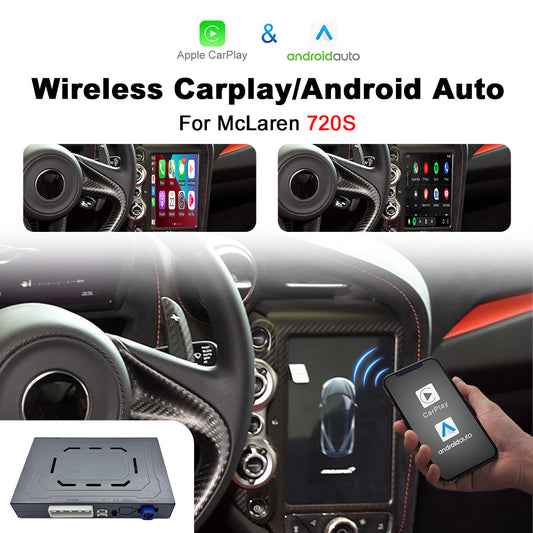 JoyeAuto wireless Apple CarPlay and Android Auto retrofit module for McLaren 720S