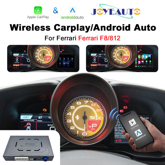 (WZFR-4)JoyeAuto Wireless Apple Carplay AirPlay Android Auto Mirror-Link Interface for Ferrari F8 F12 Plug and Play