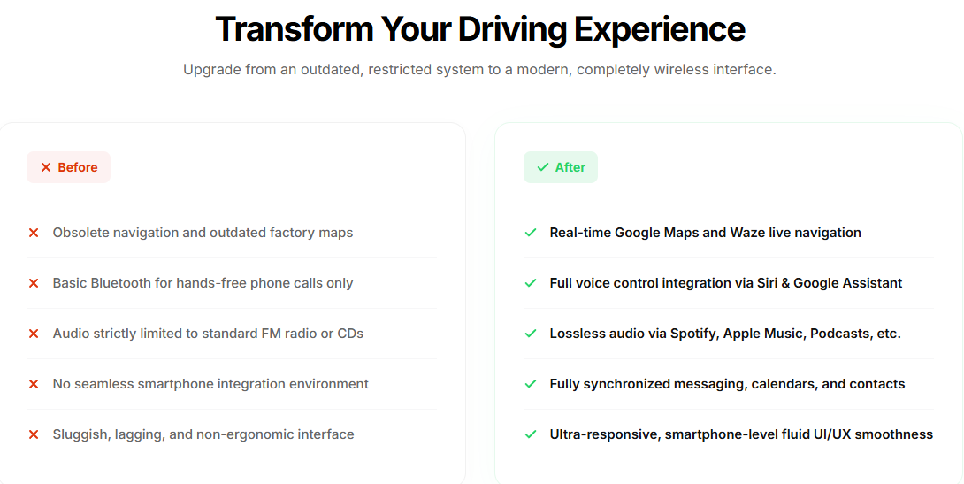 factory infotainment vs JoyeAuto CarPlay upgrade
