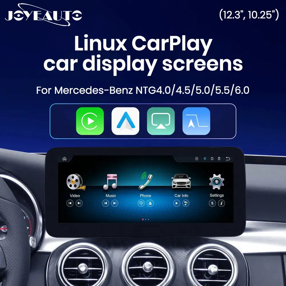 JoyeAuto Mercedes-Benz Linux Screen Upgrade with Wireless Apple CarPlay & Android Auto | 10.25" / 12.3" HD Touch Display