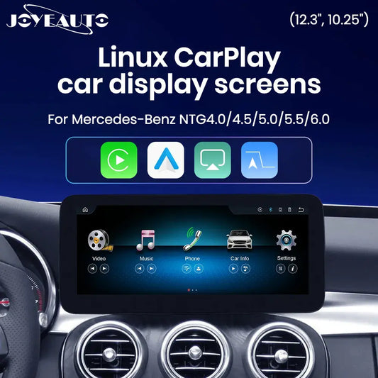 JoyeAuto Mercedes-Benz Linux Screen Upgrade with Wireless Apple CarPlay & Android Auto | 10.25" / 12.3" HD Touch Display