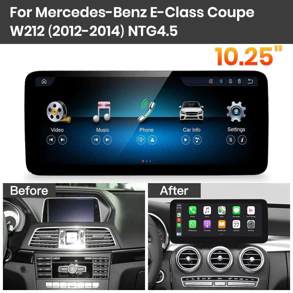 JoyeAuto Mercedes-Benz Linux Screen Upgrade with Wireless Apple CarPlay & Android Auto | 10.25" / 12.3" HD Touch Display