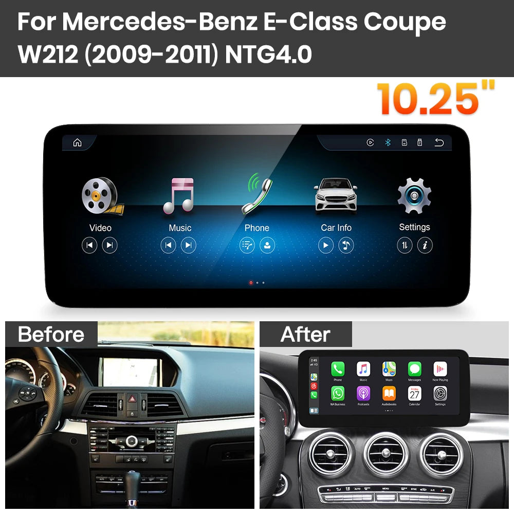 JoyeAuto Mercedes-Benz Linux Screen Upgrade with Wireless Apple CarPlay & Android Auto | 10.25" / 12.3" HD Touch Display