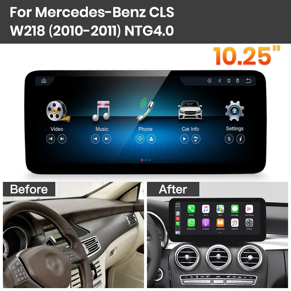 JoyeAuto Mercedes-Benz Linux Screen Upgrade with Wireless Apple CarPlay & Android Auto | 10.25" / 12.3" HD Touch Display