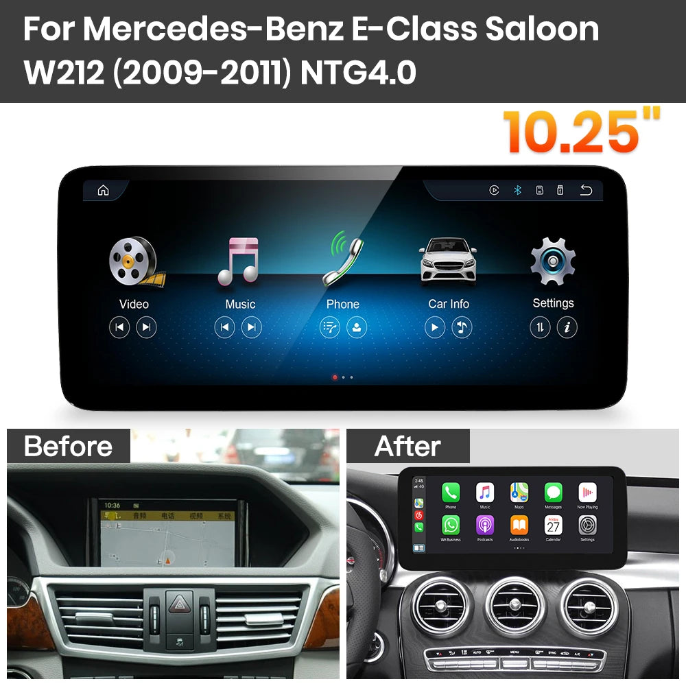 JoyeAuto Mercedes-Benz Linux Screen Upgrade with Wireless Apple CarPlay & Android Auto | 10.25" / 12.3" HD Touch Display