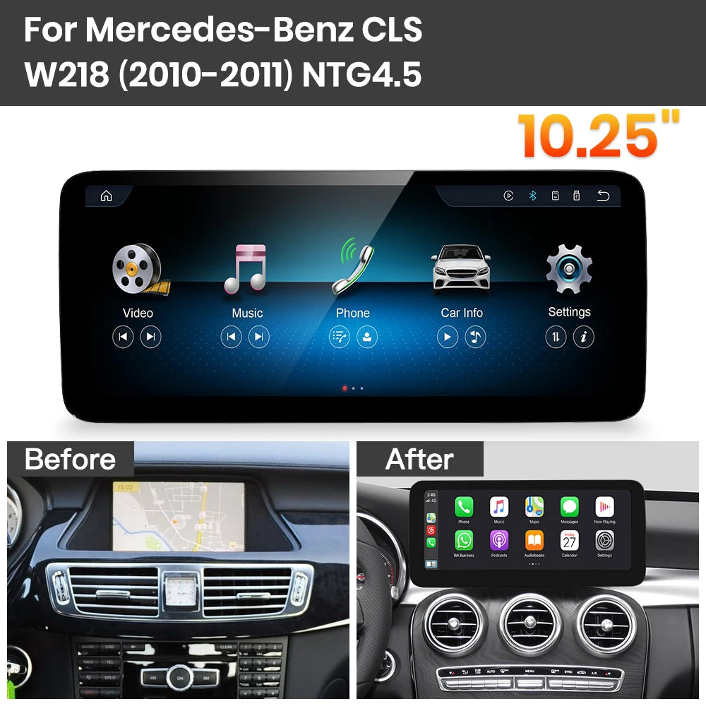 JoyeAuto Mercedes-Benz Linux Screen Upgrade with Wireless Apple CarPlay & Android Auto | 10.25" / 12.3" HD Touch Display