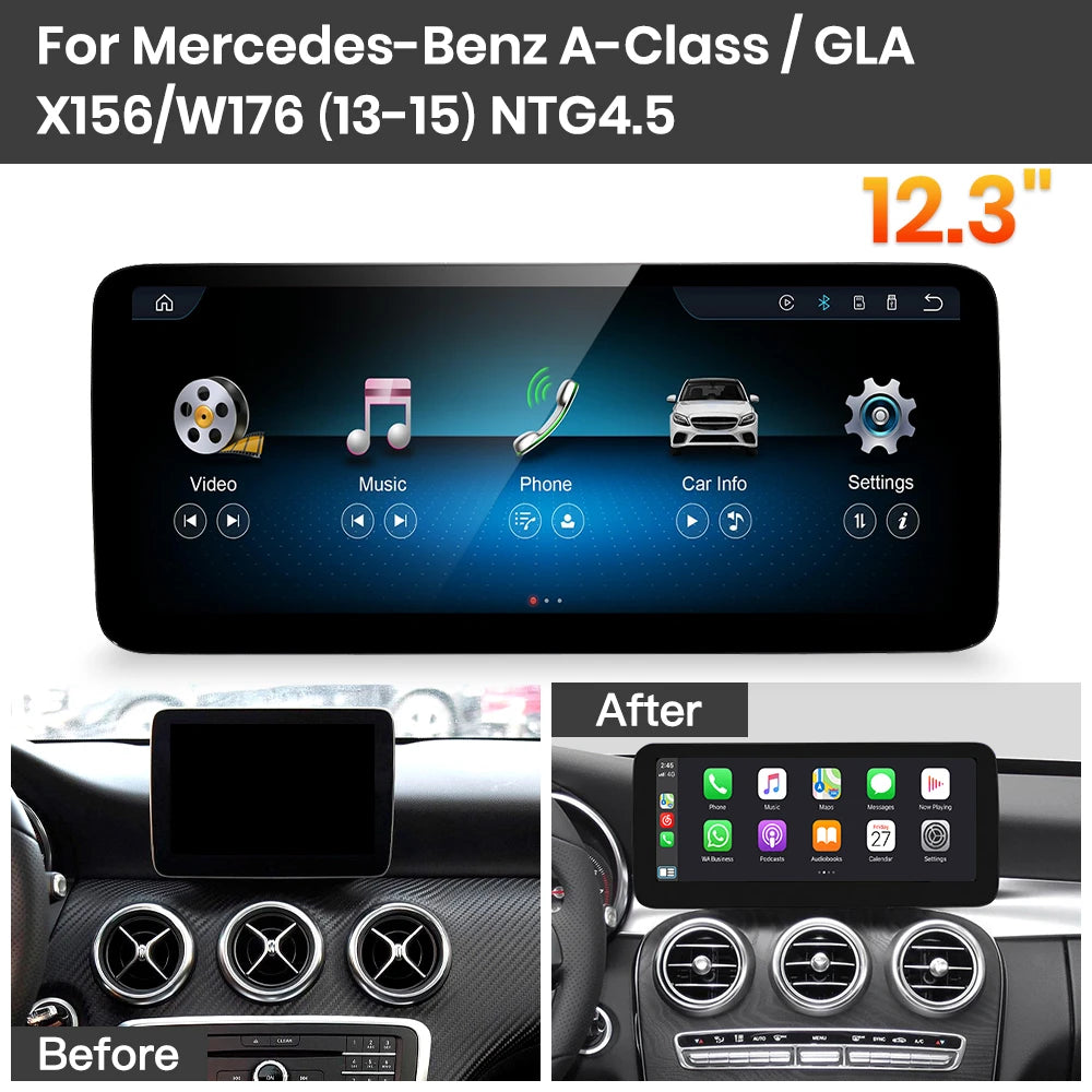 JoyeAuto Mercedes-Benz Linux Screen Upgrade with Wireless Apple CarPlay & Android Auto | 10.25" / 12.3" HD Touch Display