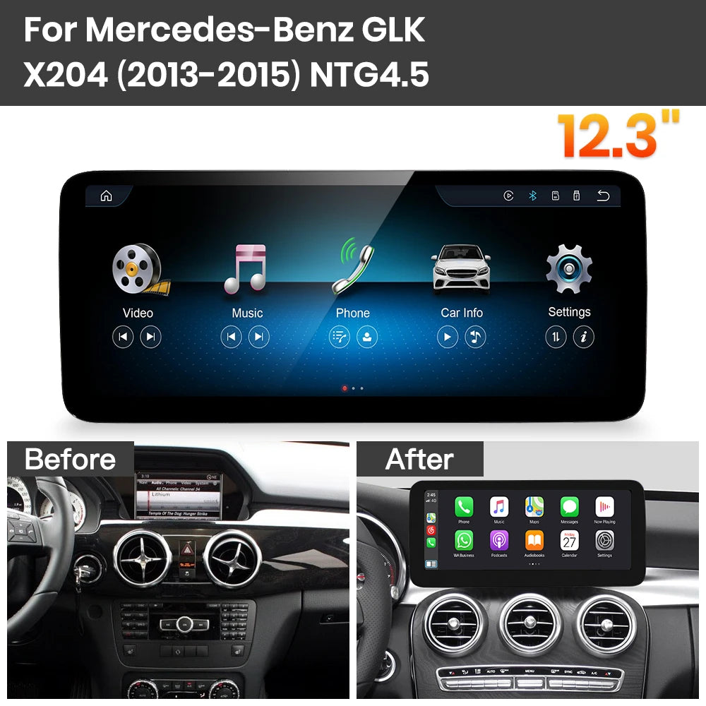 JoyeAuto Mercedes-Benz Linux Screen Upgrade with Wireless Apple CarPlay & Android Auto | 10.25" / 12.3" HD Touch Display