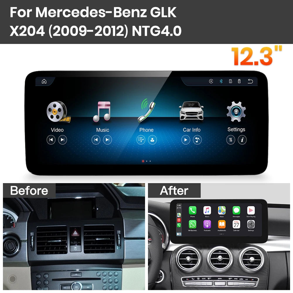 JoyeAuto Mercedes-Benz Linux Screen Upgrade with Wireless Apple CarPlay & Android Auto | 10.25" / 12.3" HD Touch Display