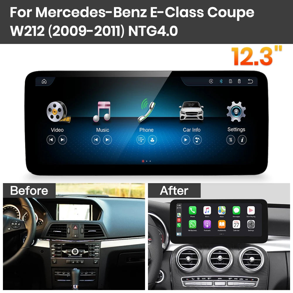 JoyeAuto Mercedes-Benz Linux Screen Upgrade with Wireless Apple CarPlay & Android Auto | 10.25" / 12.3" HD Touch Display