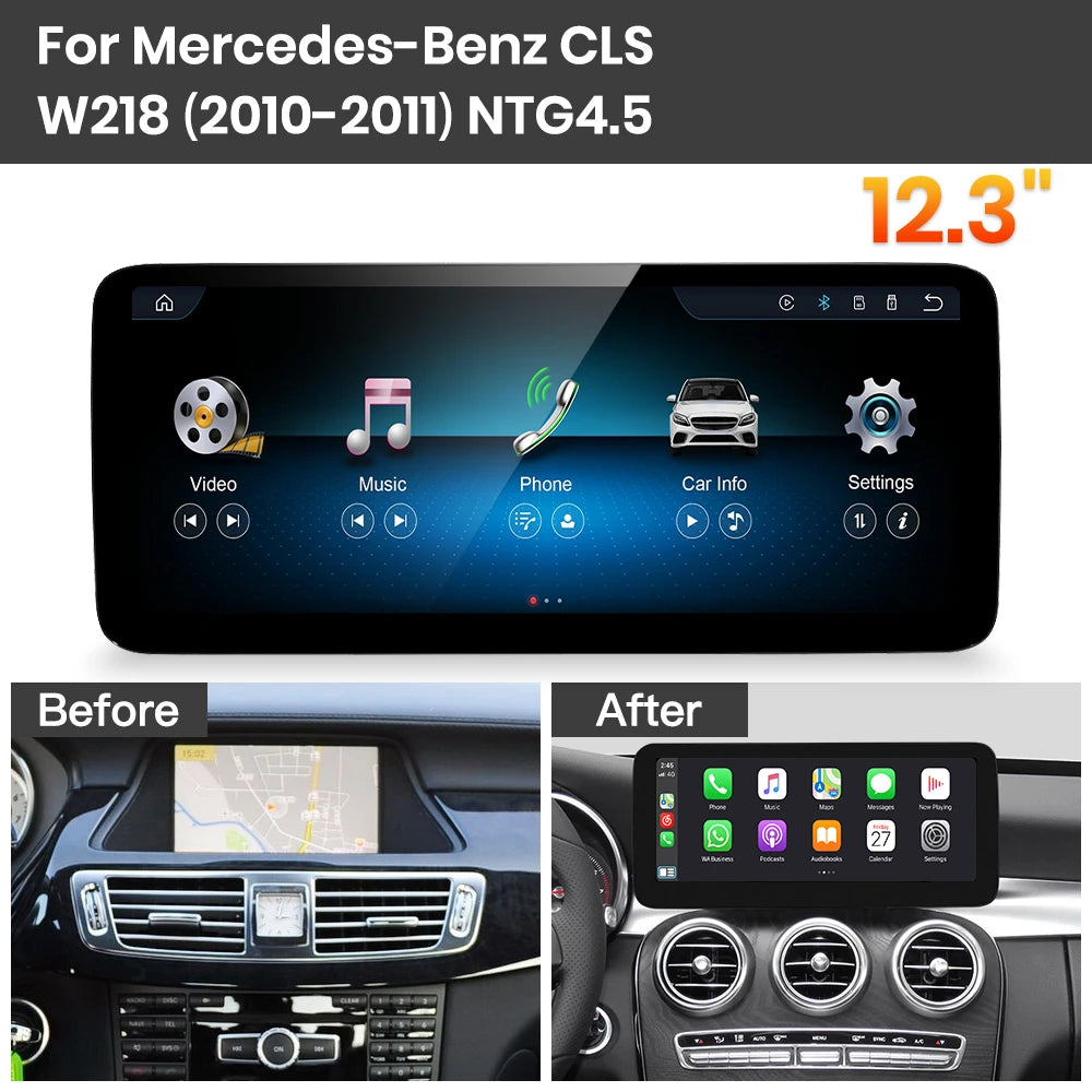 JoyeAuto Mercedes-Benz Linux Screen Upgrade with Wireless Apple CarPlay & Android Auto | 10.25" / 12.3" HD Touch Display
