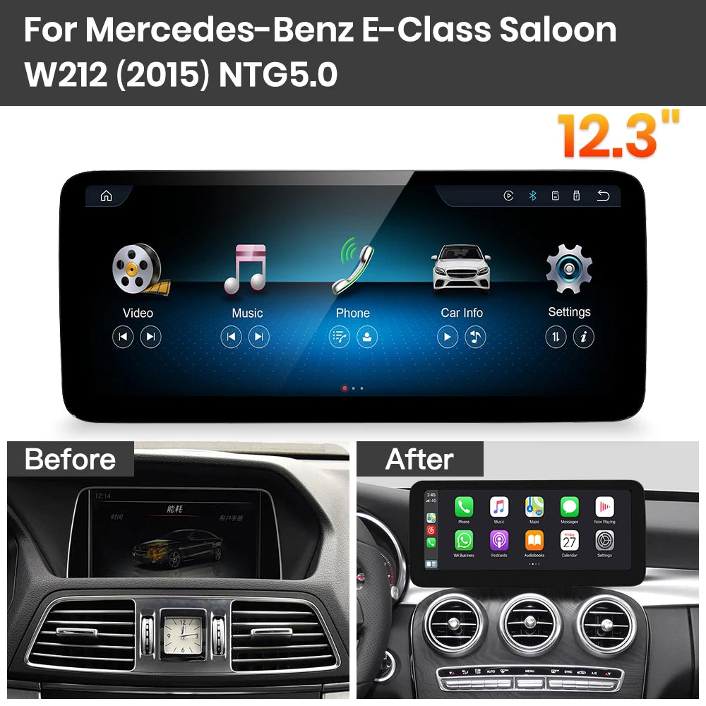 JoyeAuto Mercedes-Benz Linux Screen Upgrade with Wireless Apple CarPlay & Android Auto | 10.25" / 12.3" HD Touch Display