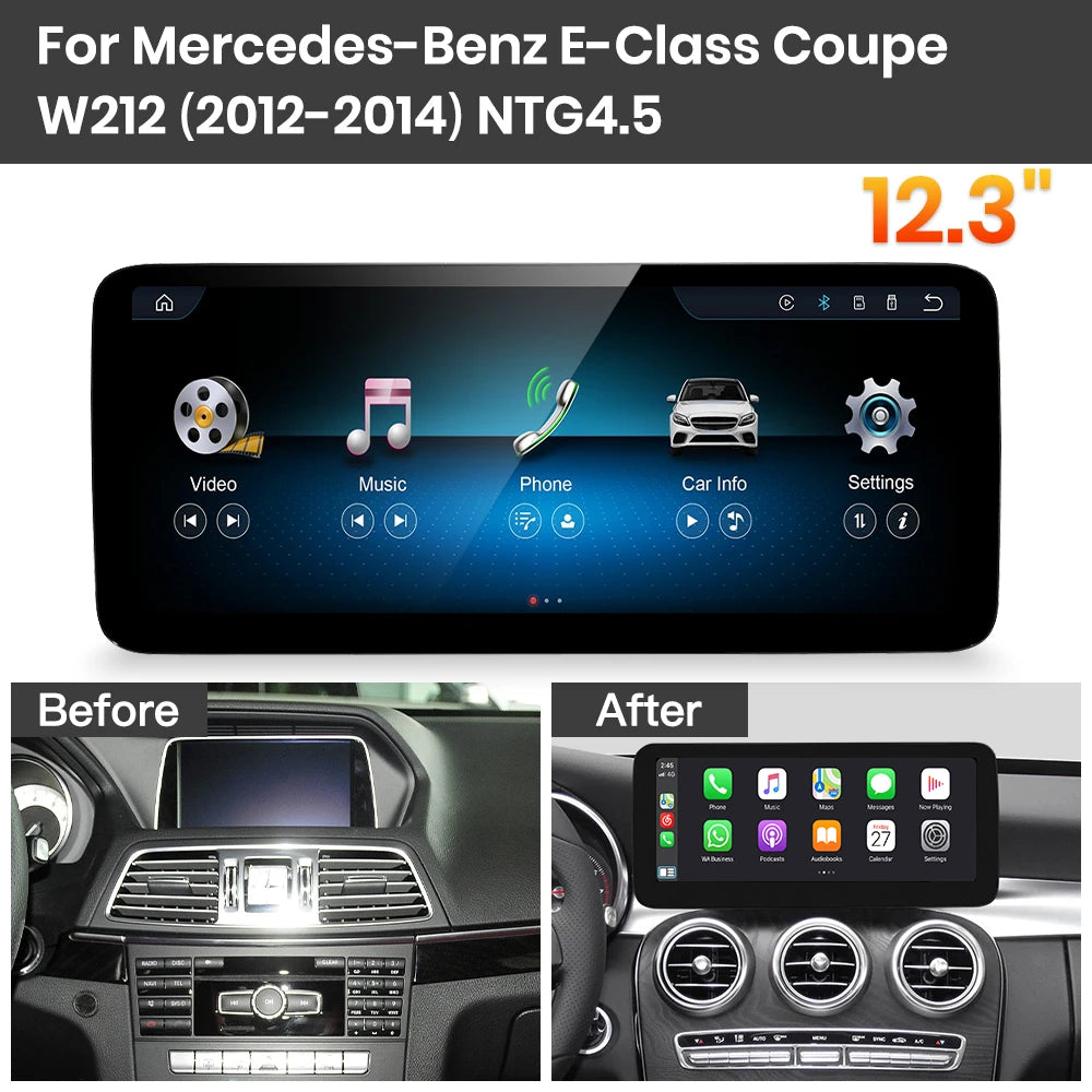 JoyeAuto Mercedes-Benz Linux Screen Upgrade with Wireless Apple CarPlay & Android Auto | 10.25" / 12.3" HD Touch Display