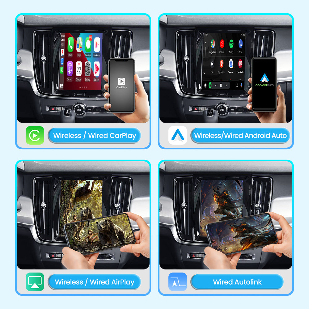 Apple CarPlay Android Auto Interface for 2018-2022 volvo S60/S90/V60/V90/XC40/XC60/XC90 - Wireless & Wired (WJVO-2)
