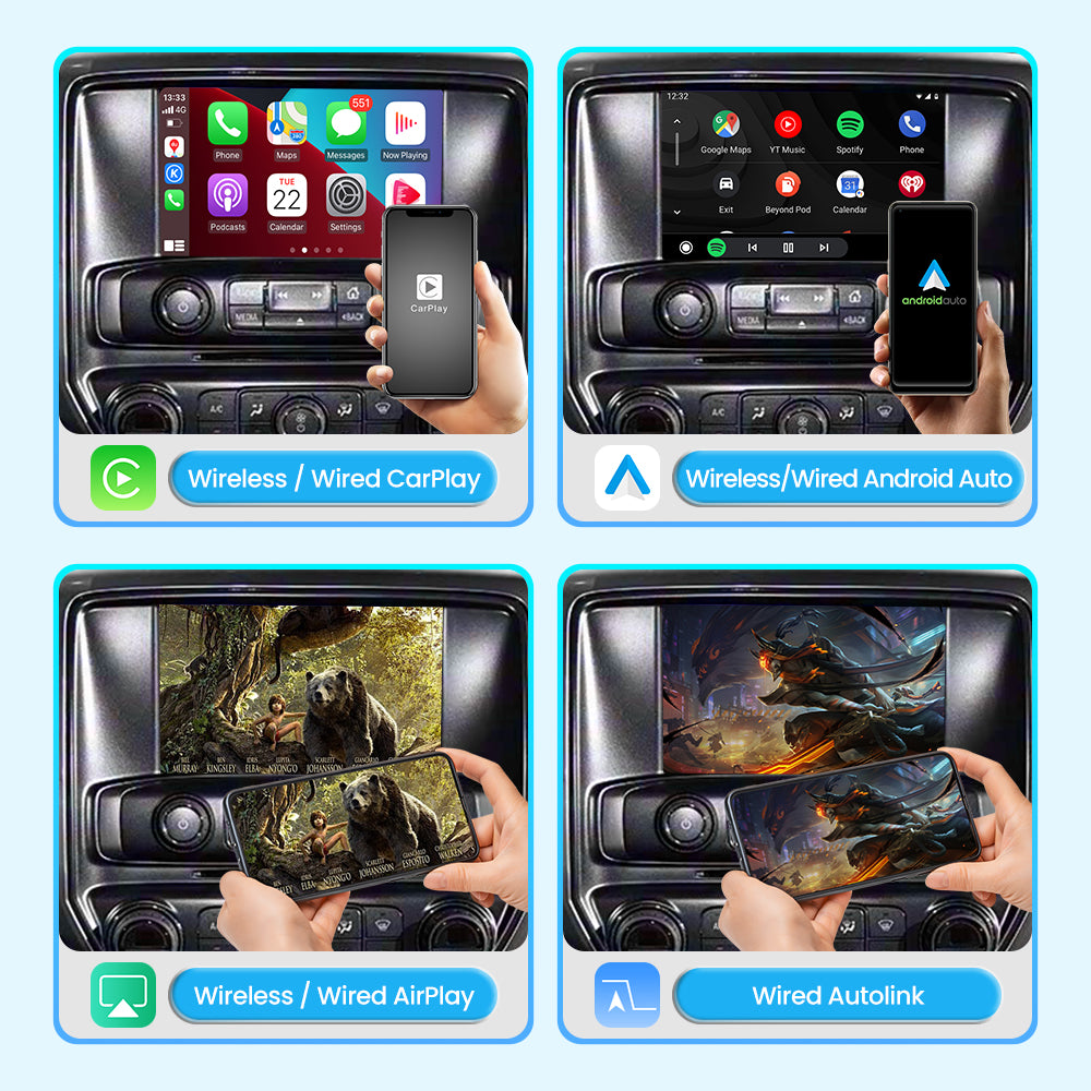 Wireless Apple CarPlay Android Auto Interface for Chevrolet Corvette Impala Silverado Suburban Tahoe (2014–2020) – AirPlay Mirror Link (WJCH-1)