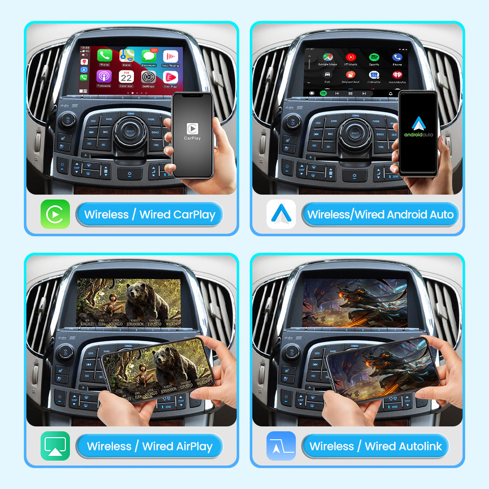 Wireless Apple CarPlay Android Auto Interface for Buick LaCrosse Regal GL8 Encore and Chevrolet Malibu – AirPlay Mirror Link (WJGM-0)
