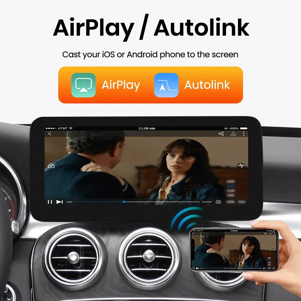 JoyeAuto Mercedes-Benz Linux Screen Upgrade with Wireless Apple CarPlay & Android Auto | 10.25" / 12.3" HD Touch Display