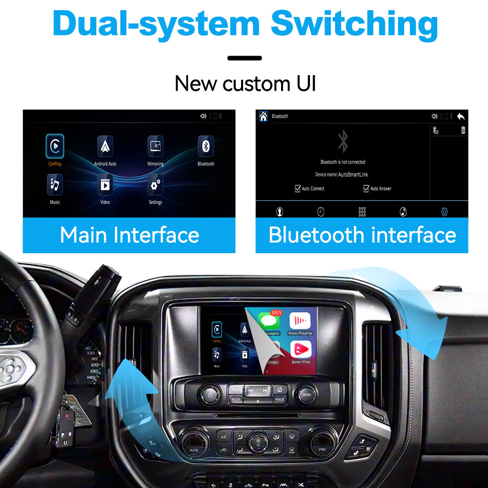 Wireless Apple CarPlay Android Auto Interface for Chevrolet Corvette Impala Silverado Suburban Tahoe (2014–2020) – AirPlay Mirror Link (WJCH-1)