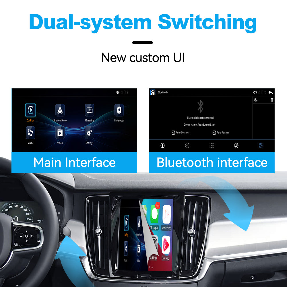 Apple CarPlay Android Auto Interface for 2018-2022 volvo S60/S90/V60/V90/XC40/XC60/XC90 - Wireless & Wired (WJVO-2)
