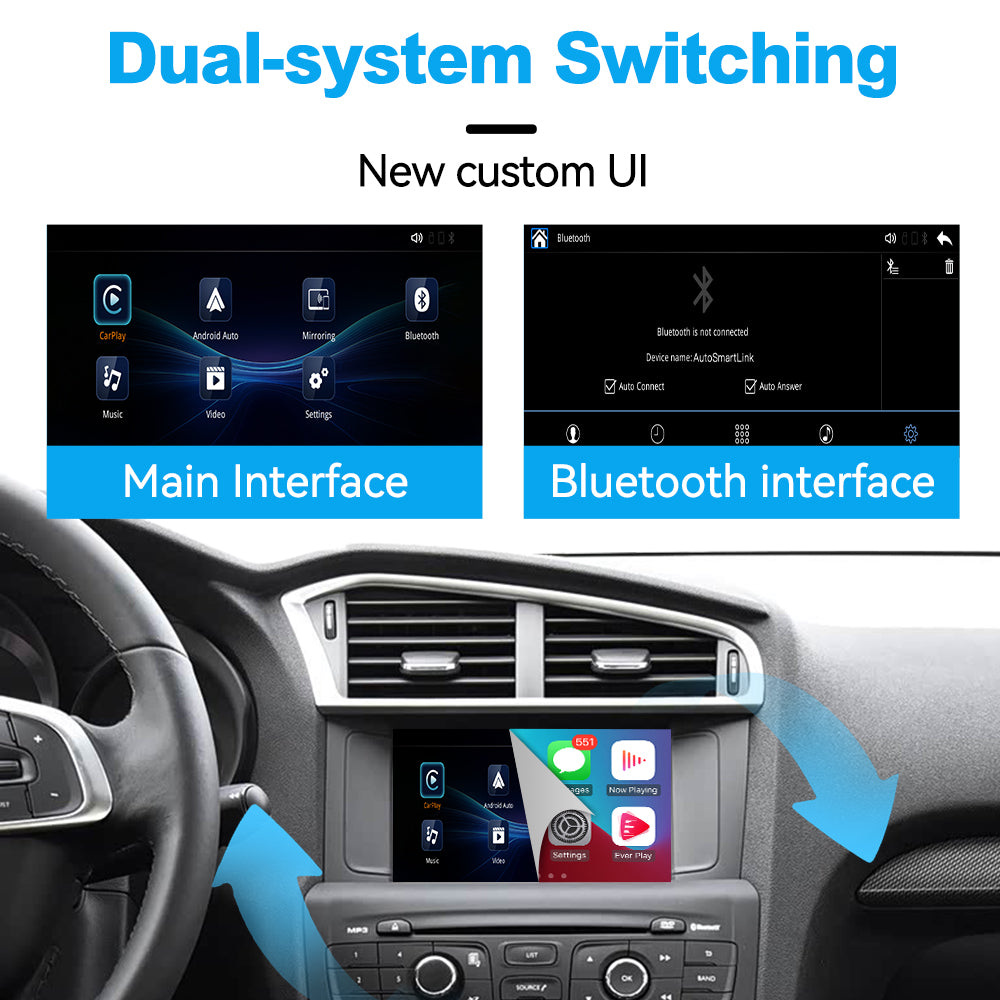 Wireless & Wired Apple CarPlay and Android Auto Interface for Peugeot 208, 2008, 308, 408, 508 (2014–2016) – WJPG-1