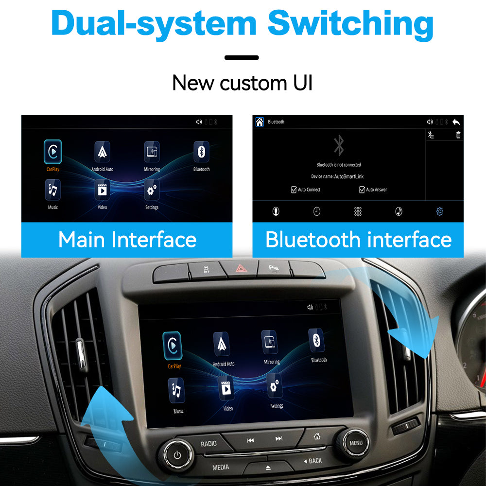Wireless Apple CarPlay Android Auto Interface for Opel Insignia (2014–2017) – AirPlay Mirror Link (WJOP-1)