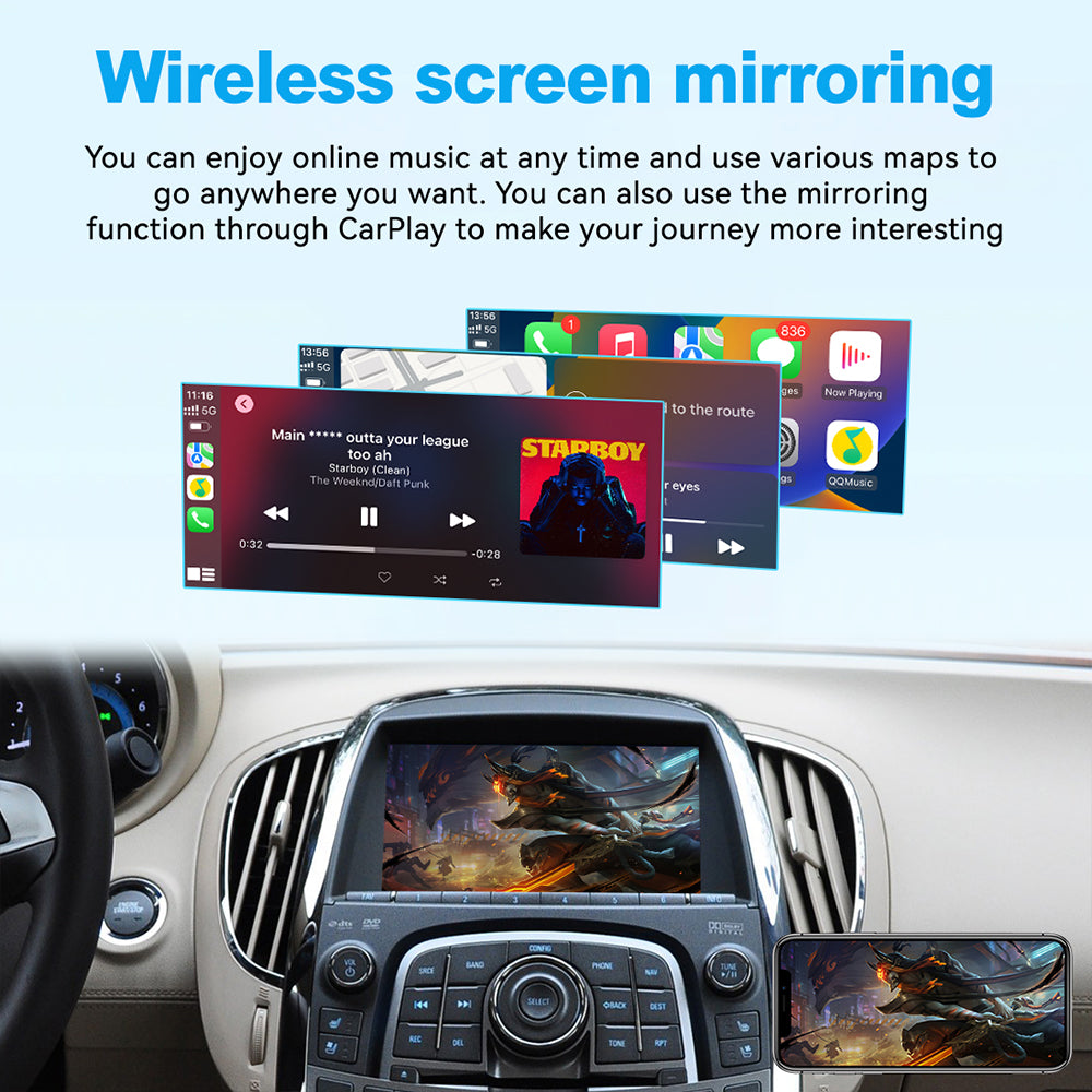 Wireless Apple CarPlay Android Auto Interface for Buick LaCrosse Regal GL8 Encore and Chevrolet Malibu – AirPlay Mirror Link (WJGM-0)