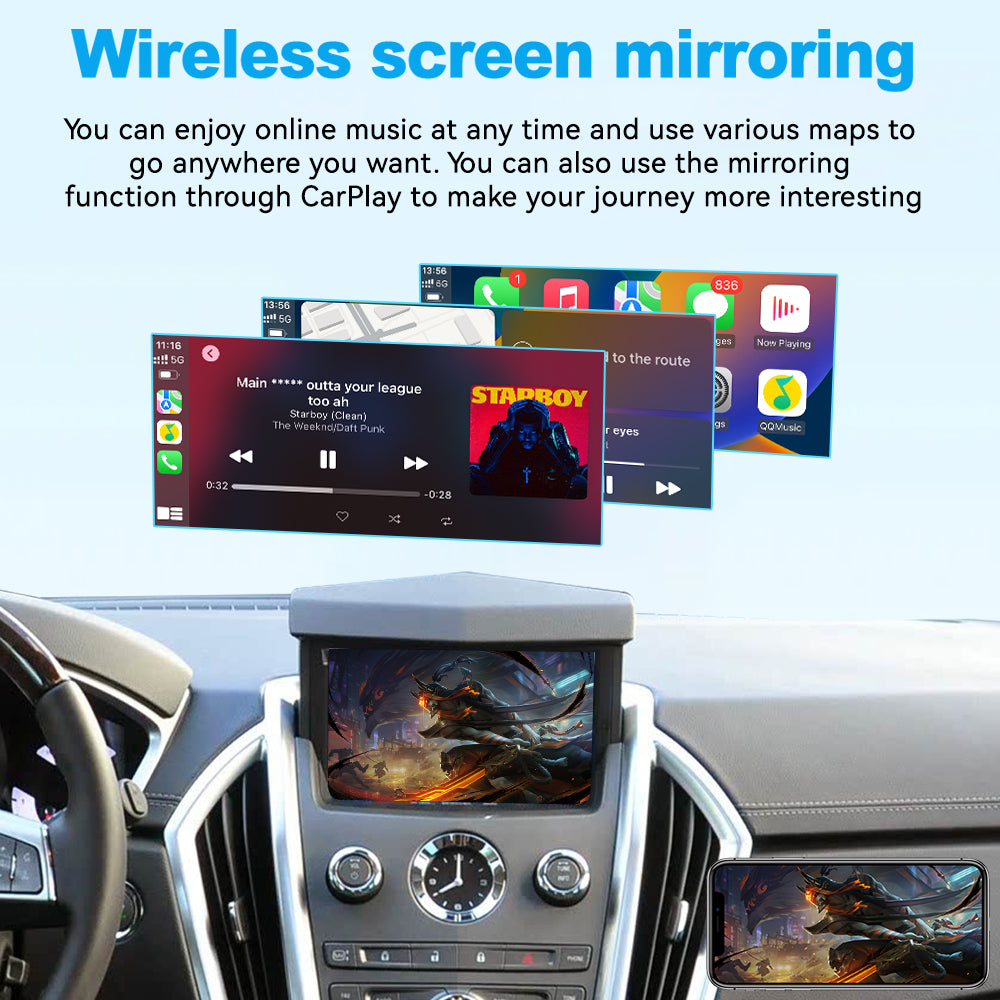 Wireless Apple CarPlay Interface for Cadillac CTS (2009–2012) – Android Auto AirPlay Retrofit (WJGM-2)