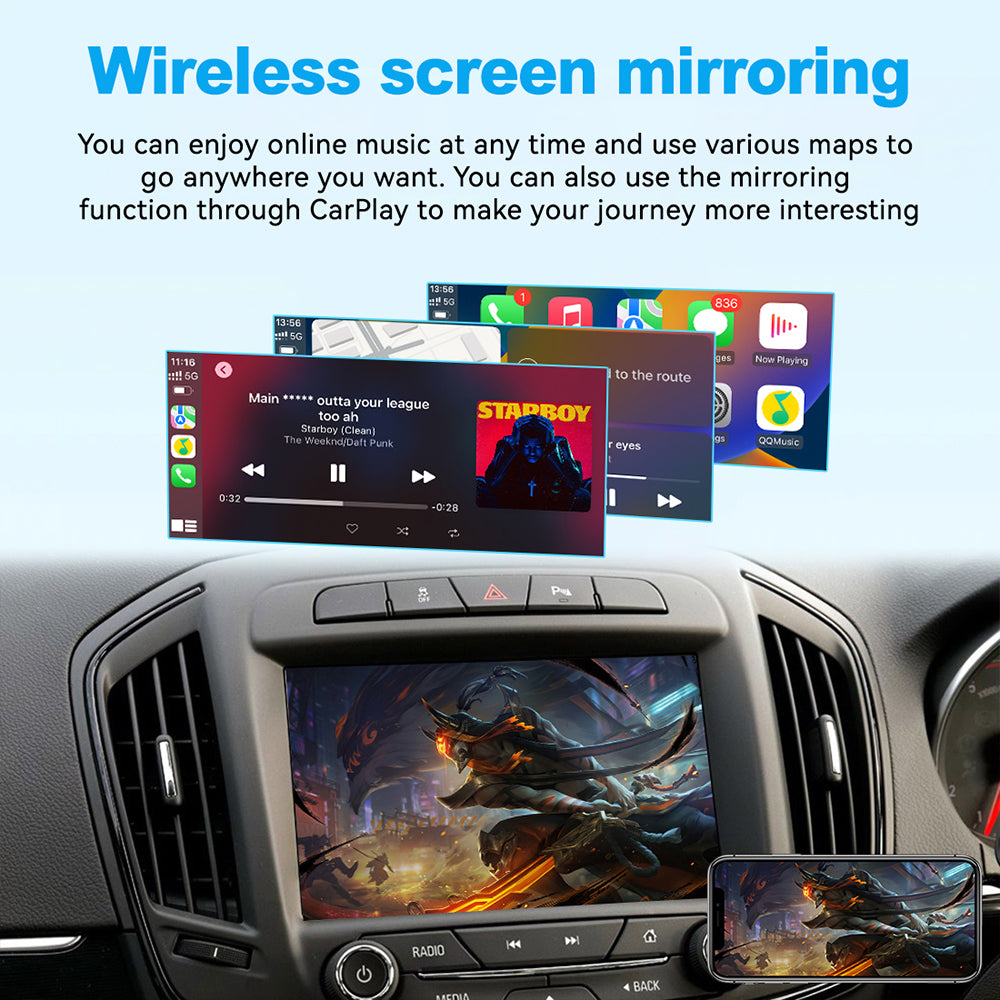Wireless Apple CarPlay Android Auto Interface for Opel Insignia (2014–2017) – AirPlay Mirror Link (WJOP-1)