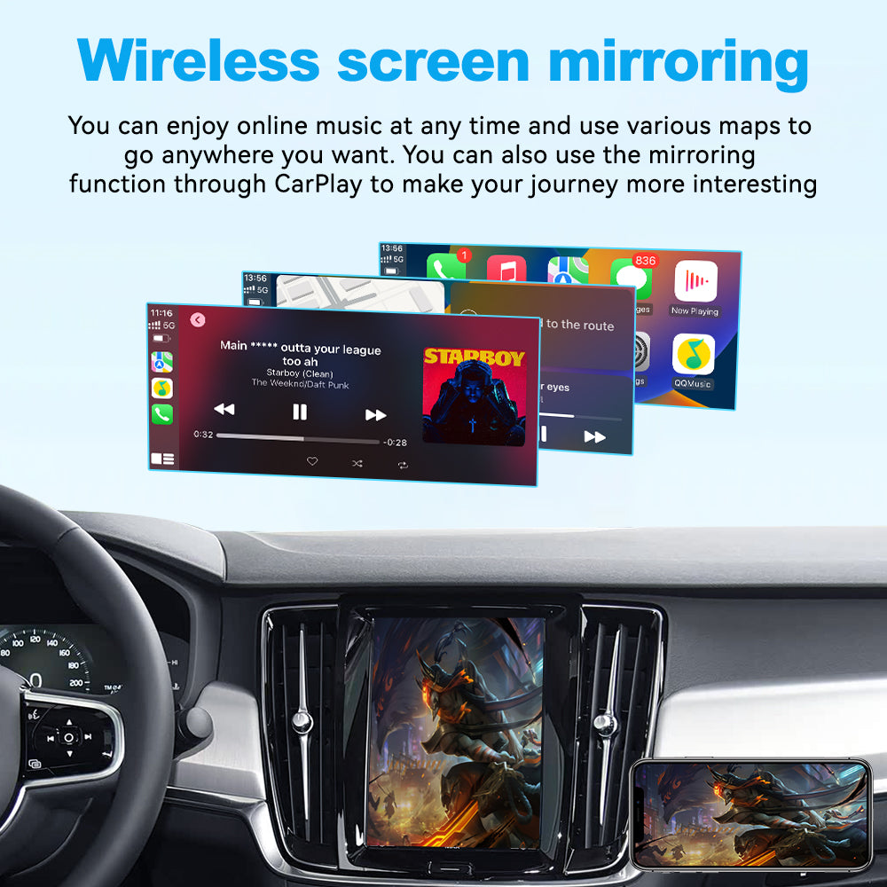 Apple CarPlay Android Auto Interface for 2018-2022 volvo S60/S90/V60/V90/XC40/XC60/XC90 - Wireless & Wired (WJVO-2)