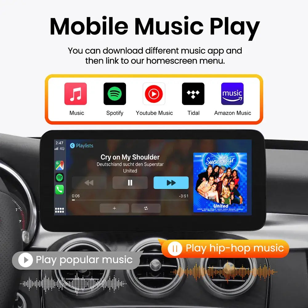JoyeAuto Mercedes-Benz Linux Screen Upgrade with Wireless Apple CarPlay & Android Auto | 10.25" / 12.3" HD Touch Display