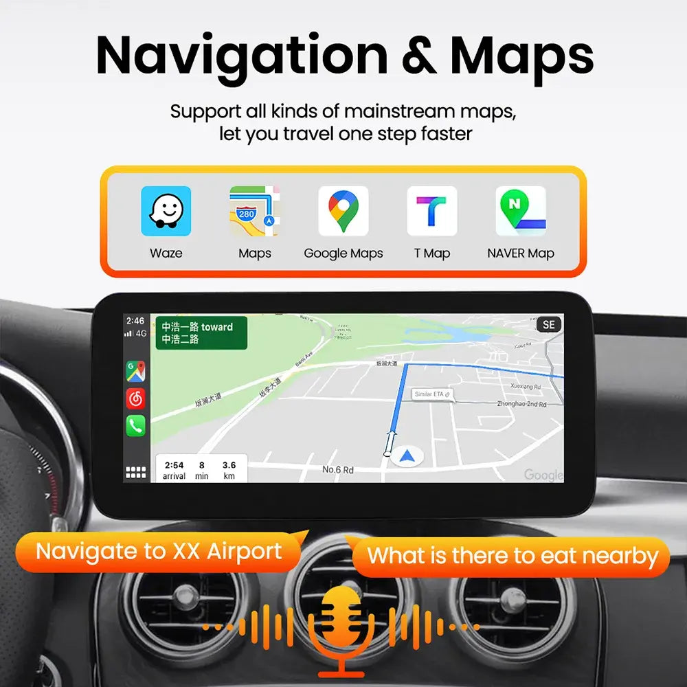 JoyeAuto Mercedes-Benz Linux Screen Upgrade with Wireless Apple CarPlay & Android Auto | 10.25" / 12.3" HD Touch Display