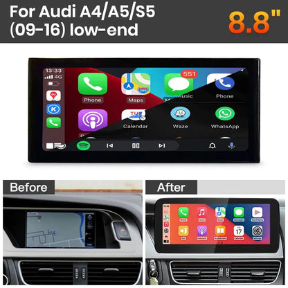 JoyeAuto Audi Linux Screen Upgrade with Wireless Apple CarPlay & Android Auto | 8.8" / 10.25" / 12.3" HD Touch Display