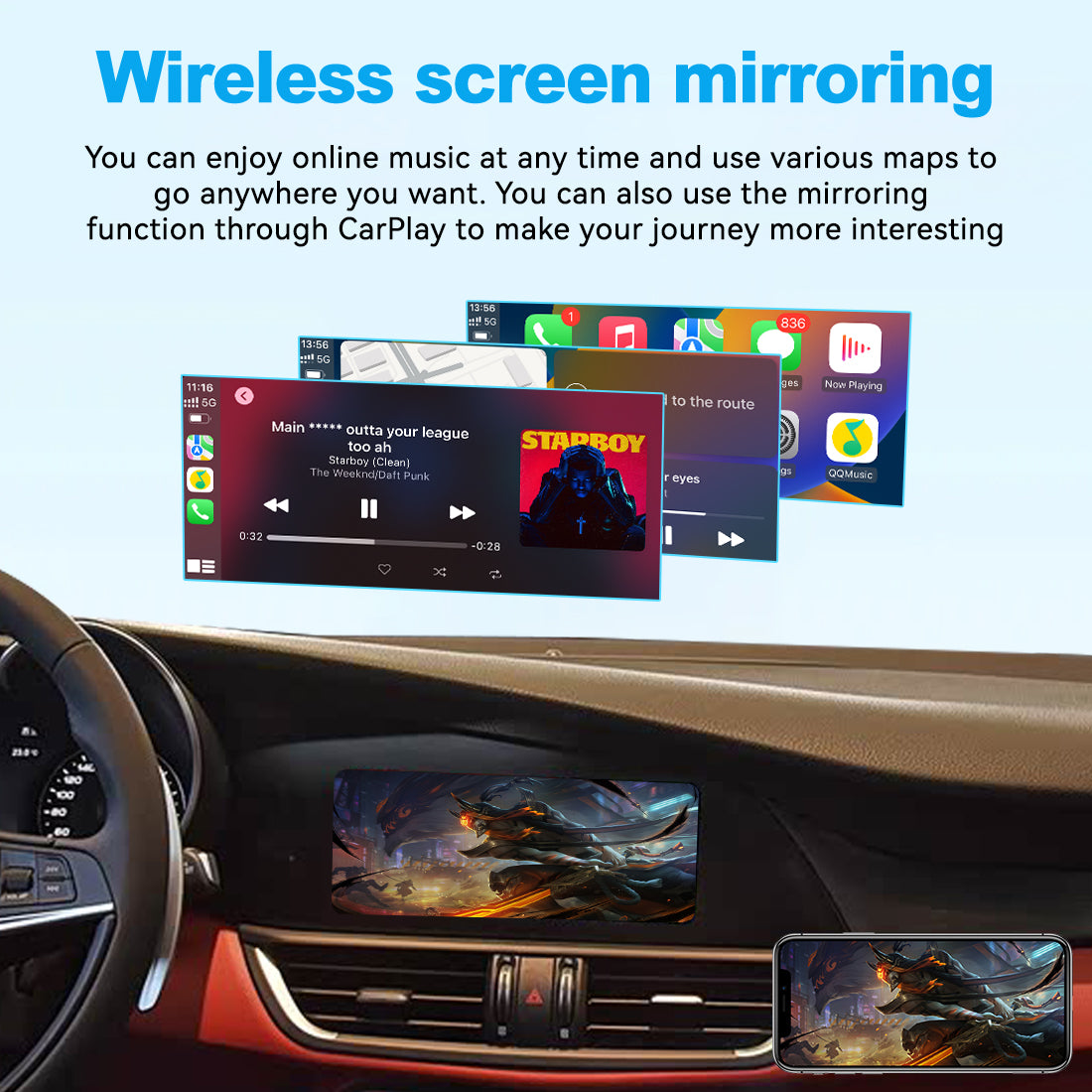 (WZAF-1) JoyeAuto Alfa Wireless Apple Carplay AirPlay Android Auto Interface for 2017 2018 2019 Alfa Giulia Stelvio Mirror-link Plug and Play - detail 6