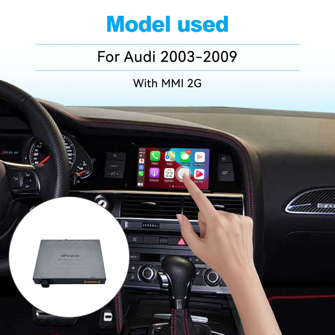 (WZAU-6)Joyeauto 2003-2009 Audi A4 A5 A6 A7 A8 MMI 2G WIFI Wireless Apple CarPlay Android Auto iOS Airplay Mirror-link Retrofit