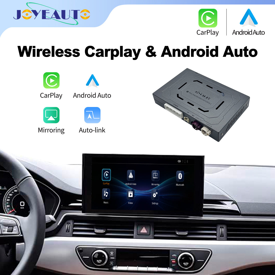 (WZAU-7)Joyeauto 2021-2023 Audi A1 Q3 Q3 Q4 Q5 Q5 MIB3 WIFI Wireless Apple CarPlay Android Auto Hicar iOS Airplay Mirror-link Retrofit - detail 2