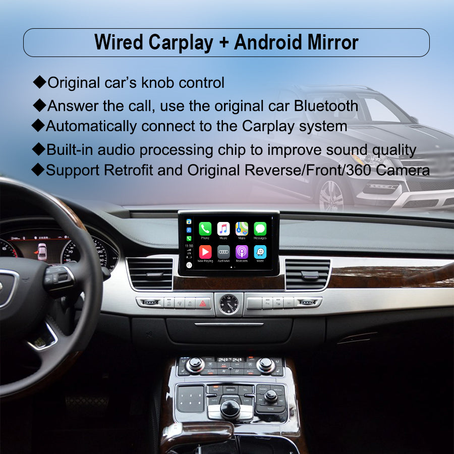 Audi A8 2012-2017MY MMI 3G WiFi Wireless Apple CarPlay Retrofit AirPlay with Camera - detail 2