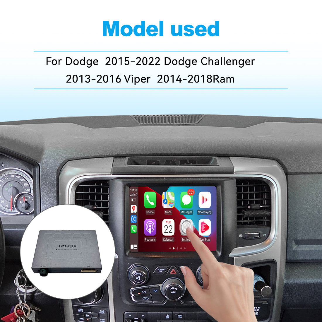 (WZDG-1) New JoyeAuto Dodge Uconnect8.4 Carplay Module Retrofit for Ram Viper Challenger Charger WiFi Wireless Apple CarPlay AirPlay Android Auto Interface - detail 2