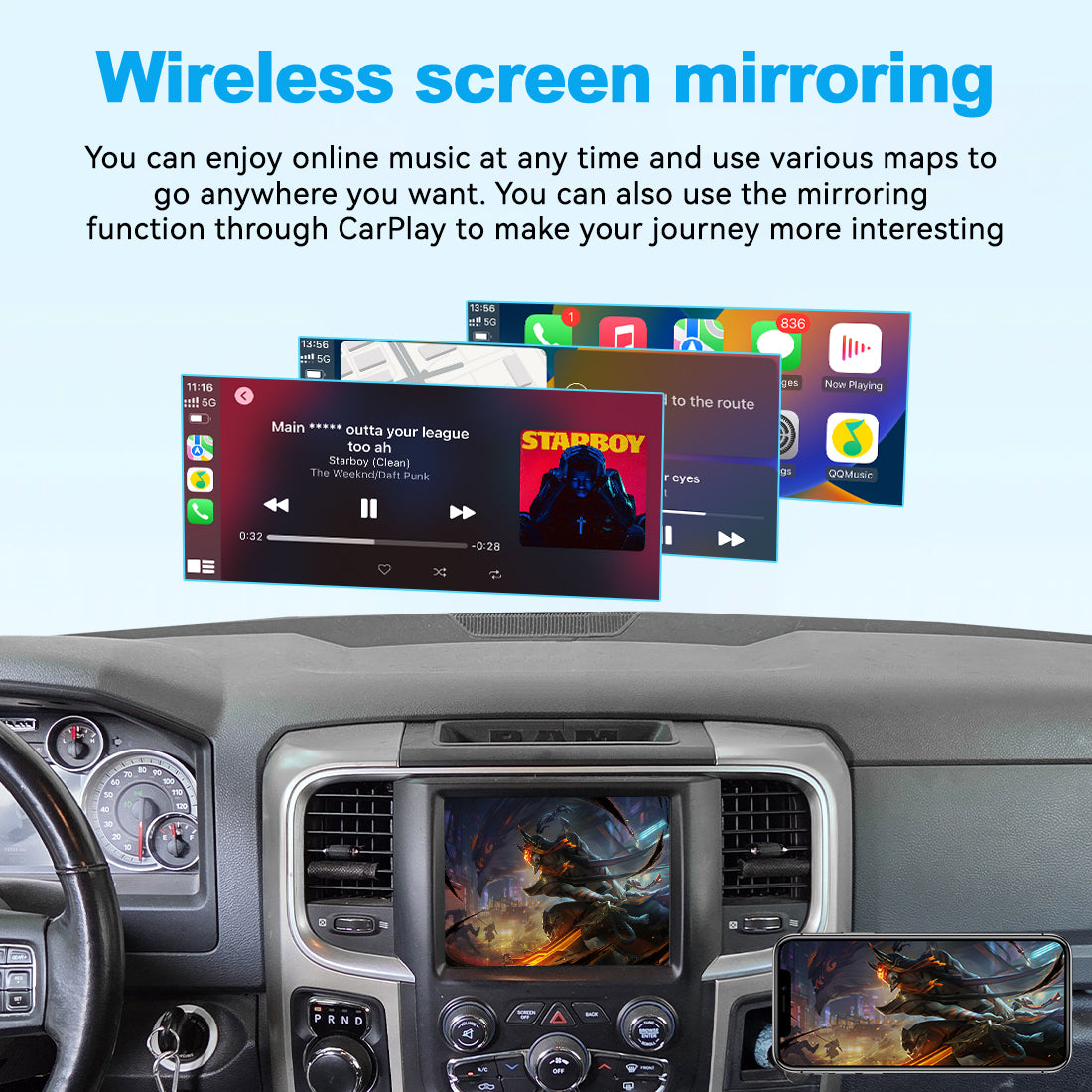 (WZDG-1) New JoyeAuto Dodge Uconnect8.4 Carplay Module Retrofit for Ram Viper Challenger Charger WiFi Wireless Apple CarPlay AirPlay Android Auto Interface - detail 6