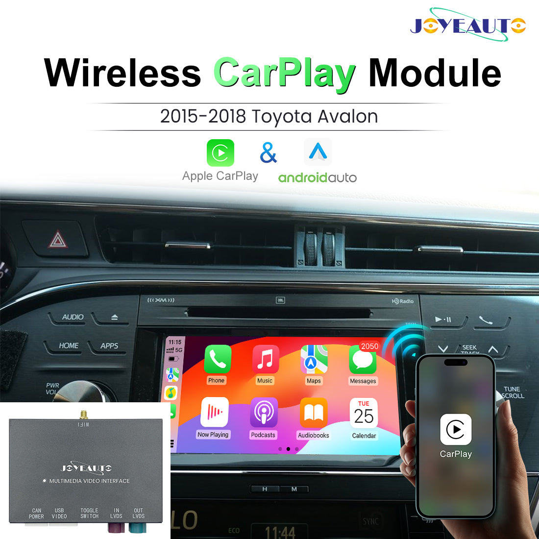 Upgrade 2015 - 2018 Toyota Avalon Wireless Apple CarPlay Android Auto Retrofit Module