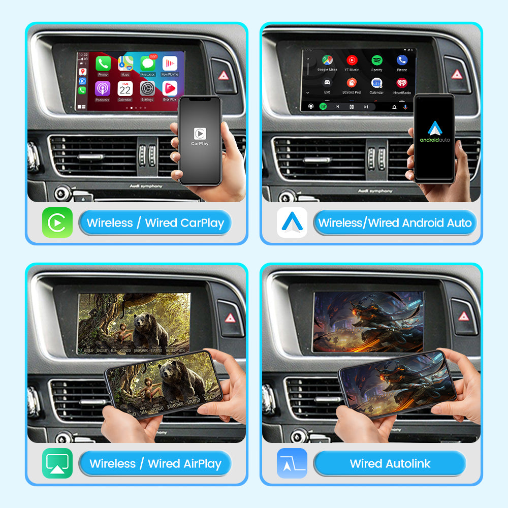 (WZAU-1) New Joyeauto Audi A4 A5 Q5 b8 without MMI Concert Symphony WIFI Wireless Apple CarPlay AirPlay Android Auto Retrofit - detail 3