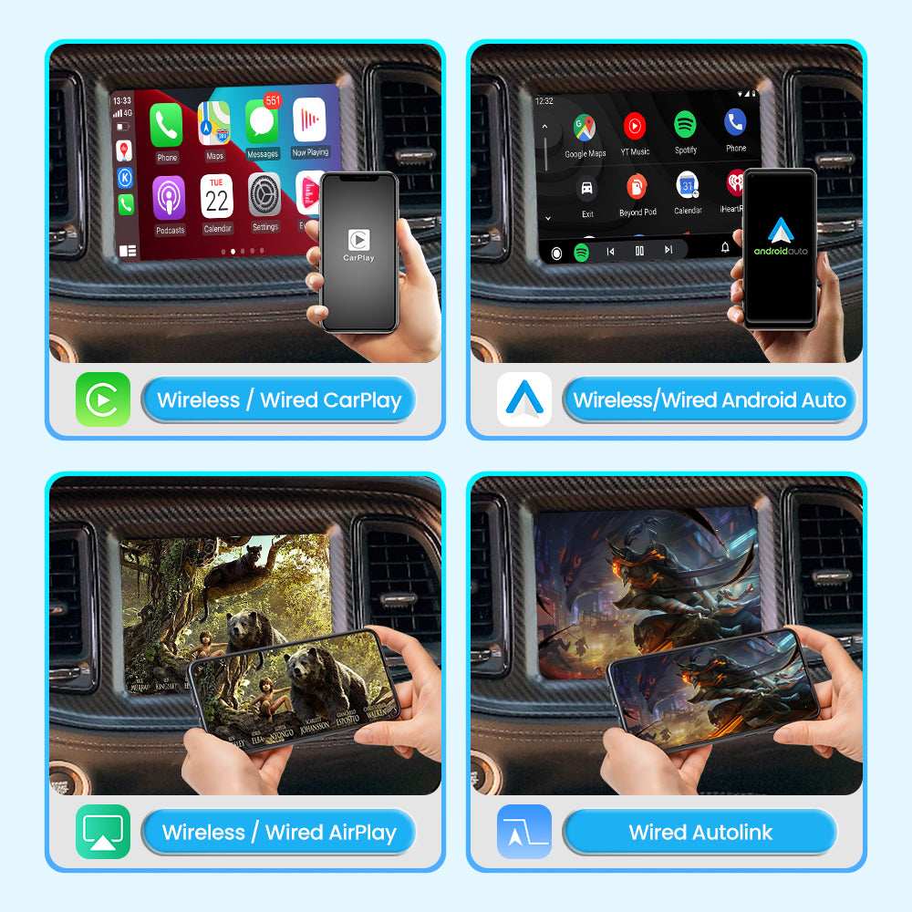 (WZJP-1) JoyeAuto Wireless Apple Carplay AirPlay Android Auto Interface for JEEP Cherokee Grand Cherokee Uconnect 8.4 Plug and Play - detail 2