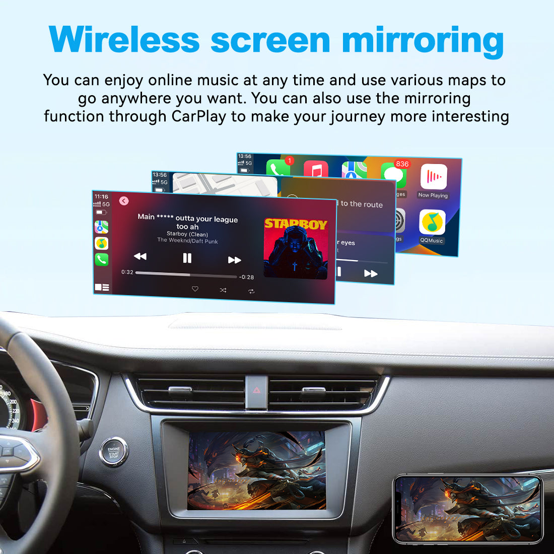 (WZFD-1) New JoyeAuto Ford SYNC2 Carplay Module Retrofit for 2013-2016 Focus/Mondeo/Taurus/Explorer/Escape/Edge /F150/Lincoln MKC/Mustang WiFi Wireless Apple CarPlay AirPlay Android Auto MMI Interface - detail 6