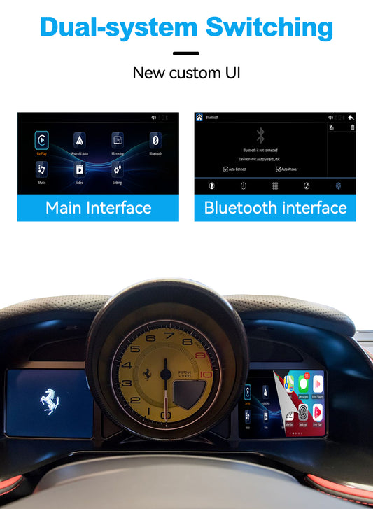 (WZFR-3)JoyeAuto Wireless Apple Carplay AirPlay Android Auto Mirror-Link Interface for Ferrari 488 F12 Plug and Play - detail 3