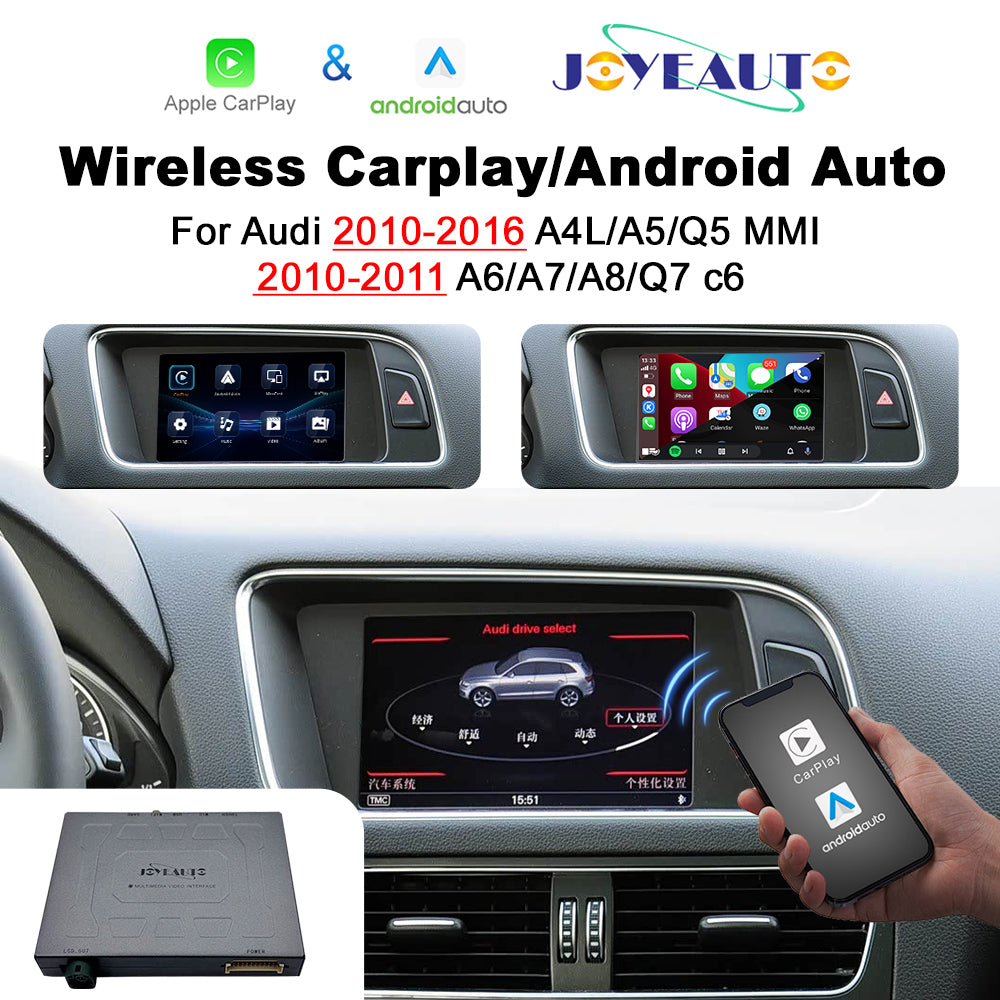 JoyeAuto wireless CarPlay and Android Auto interface for 2010–2016 Audi A4L, A5 and Q5 or 2010–2011 A6, A7, A8 and Q7