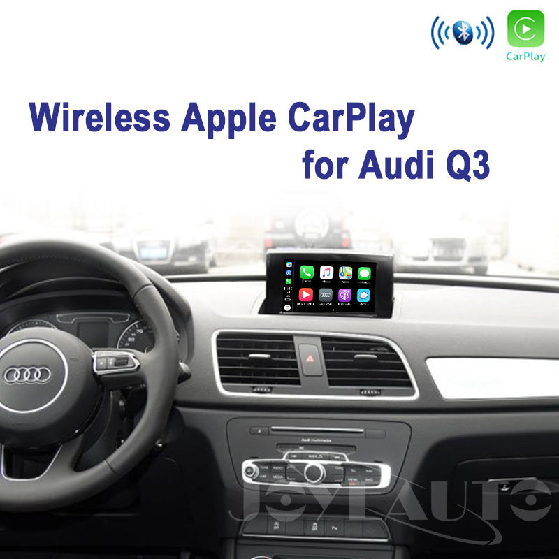 Wireless Apple CarPlay displayed on the original Audi Q3 infotainment screen