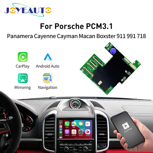 JoyeAuto CarPlay interface for Porsche PCM 3.1 with Android Auto, screen mirroring and navigation support
