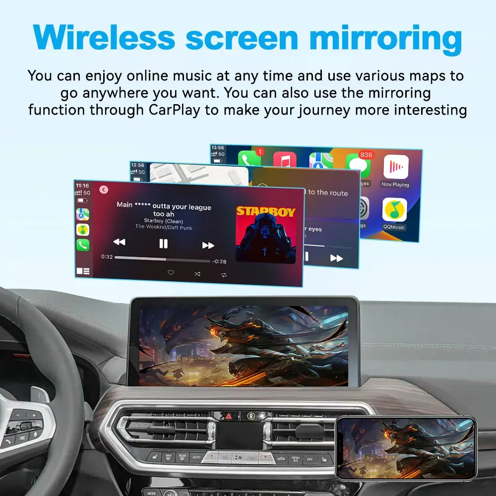 JoyeAuto WZBM-5 Wireless CarPlay & Android Auto Interface for BMW 2013-2022 NBT EVO MGU ID4 ID7 Plug and Play