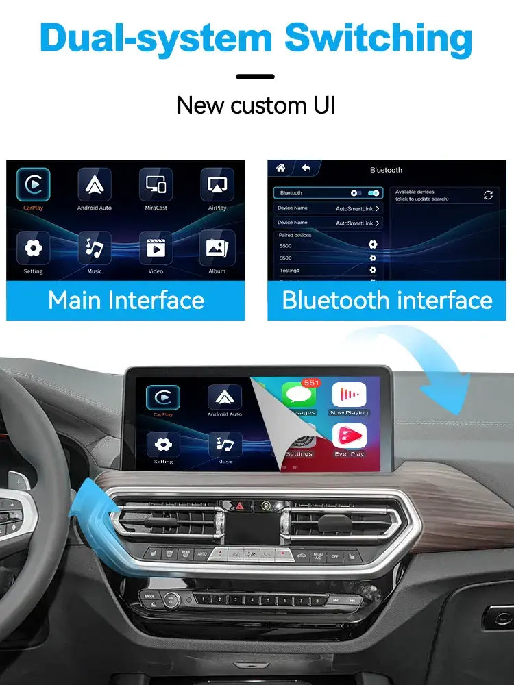 JoyeAuto WZBM-5 Wireless CarPlay & Android Auto Interface for BMW 2013-2022 NBT EVO MGU ID4 ID7 Plug and Play