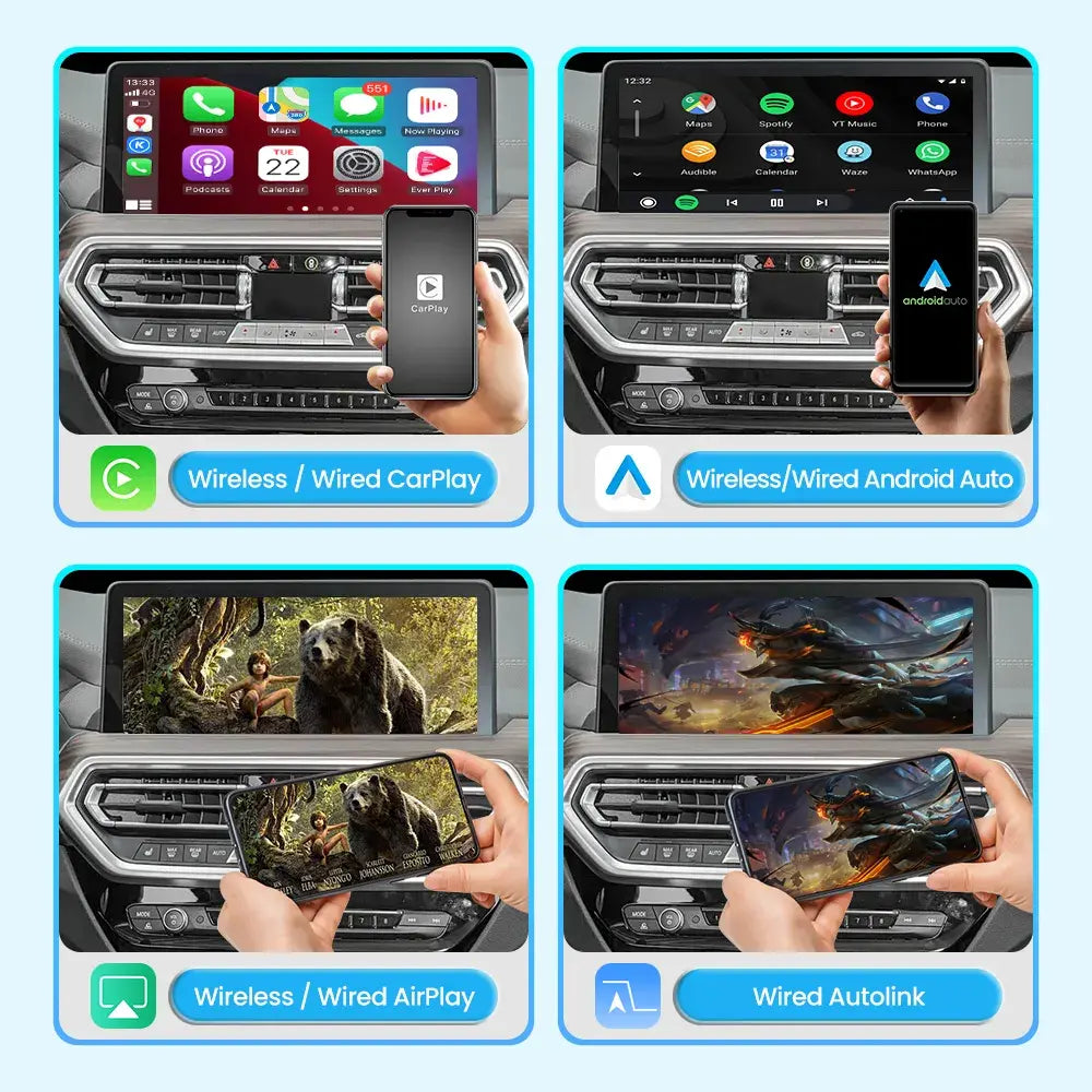 JoyeAuto WZBM-5 Wireless CarPlay & Android Auto Interface for BMW 2013-2022 NBT EVO MGU ID4 ID7 Plug and Play
